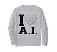 I Love Ai - Robots de Aprendizaje automático de Inteligencia Artificial Manga Larga