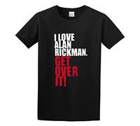 I Love Alan Rickman 01 For Cotton Unisex 100% Cotton Short-Sleeve T-Shirts Black XL
