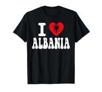 I Love Albania - Bandera de corazón Retro de Recuerdo de Viaje Camiseta