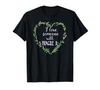 I Love Alguien con Fragile X Heart Floral Wreath Meme Camiseta