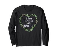 I Love Alguien con Fragile X Heart Floral Wreath Meme Manga Larga