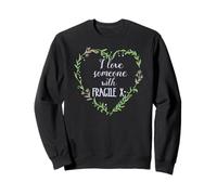 I Love Alguien con Fragile X Heart Floral Wreath Meme Sudadera
