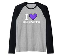 I Love Alicante España Camiseta Manga Raglan