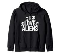 I Love Aliens Fun Enthusiast Space Design Sudadera con Capucha