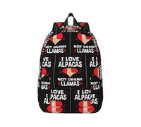 I Love Alpacas - Mochila de lona para laptop, correas ajustables, vintage, casual, escuela, viajes, trabajo al aire libre, camping, Black, S