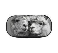 I Love Alpacas Print - Estuche unisex con diseño compacto para lápices, artículos pequeños, cremallera de doble cabeza, Black, Talla única, Neceser de maquillaje