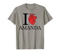 I Love Amanda Funny Corazón anatómicamente Correcto Camiseta