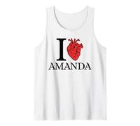 I Love Amanda Funny Corazón anatómicamente Correcto Camiseta sin Mangas