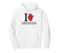 I Love Amanda Funny Corazón anatómicamente Correcto Sudadera con Capucha