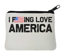 I Love America - Monedero de neopreno (10 x 11 cm), color blanco, White, Talla única