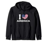 I Love America Patriotic, Bandera Estadounidense del 4 de Julio Sudadera con Capucha