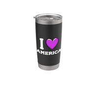 I Love America Patriotic USA 4 de julio Vaso térmico de acero inoxidable de doble pared