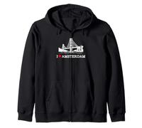 I Love Amsterdam Bridge Gag Joke Funny Prank Landmark Humor Sudadera con Capucha