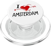 I Love Amsterdam Holanda Heart Arrow City Viaje holandés PopSockets PopGrip para MagSafe