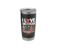 I Love Amsterdam Tulip Canal Casas Vaso térmico de acero inoxidable de doble pared