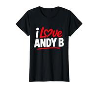 I Love Andy B | Primer Ministro | Política Linda del Reino Unido Camiseta gráfica económica, Mujer, Negro, XL