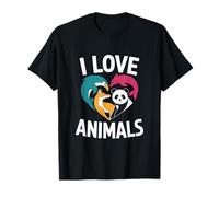 I Love Animals Delfín Zorro Panda Corazón Camiseta