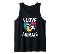 I Love Animals Delfín Zorro Panda Corazón Camiseta sin Mangas