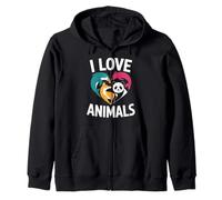 I Love Animals Delfín Zorro Panda Corazón Sudadera con Capucha