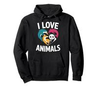 I Love Animals Delfín Zorro Panda Corazón Sudadera con Capucha