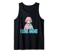 I Love Anime Pastel Kawaii Otaku Manga Estética Camiseta sin Mangas