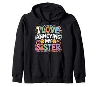 I Love Annoying My Sister Caos clásico Entre Hermanos |- Sudadera con Capucha