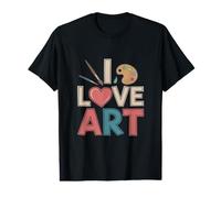 I Love Art Artista Pintor Pintura Colorida Amante del Arte Camiseta gráfica económica