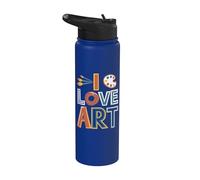 I Love Art Artista Pintor Pintura colorida Amante del arte Stainless Steel Insulated Water Bottle