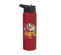 I Love Art Artista Pintor Pintura Colorida Stainless Steel Insulated Water Bottle