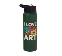 I Love Art Celebración de creatividad apasionada Stainless Steel Insulated Water Bottle