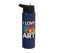 I Love Art Celebración de creatividad apasionada Stainless Steel Insulated Water Bottle