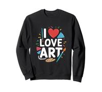 I Love Art Colorido Expresión Artística Profesor de Arte Sudadera