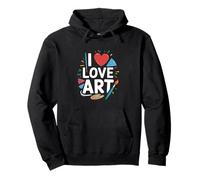I Love Art Colorido Expresión Artística Profesor de Arte Sudadera con Capucha