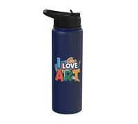 I Love Art Expresión creativa Diseño colorido Stainless Steel Insulated Water Bottle