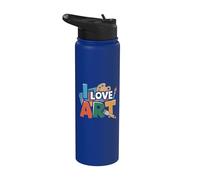 I Love Art Expresión creativa Diseño colorido Stainless Steel Insulated Water Bottle