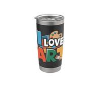 I Love Art Expresión creativa Diseño colorido Vaso térmico de acero inoxidable de doble pared