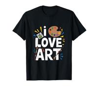 I Love Art Paleta Pinceles Creativo Amante Del Arte Colorido Camiseta