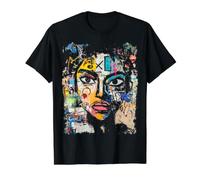 I Love Art School Hombres Mujeres 90s Graffiti Abstracto Camiseta gráfica económica, Hombre, Negro, S