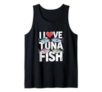 I Love Atún Fish Ocean Enthusiast Design Camiseta sin Mangas