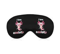 I Love Axolotl Eye Mask para dormir Blackout Night Blindfold con correa ajustable para hombres, mujeres, viajes, yoga, siesta