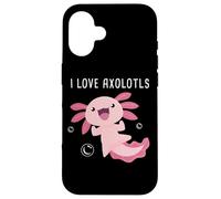 I Love Axolotls - Cute Amphibian Salamander Cartoon Graphic Carcasa para iPhone 16