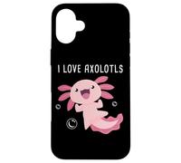 I Love Axolotls - Cute Amphibian Salamander Cartoon Graphic Carcasa para iPhone 16 Plus