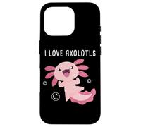 I Love Axolotls - Cute Amphibian Salamander Cartoon Graphic Carcasa para iPhone 16 Pro