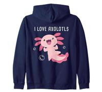 I Love Axolotls - Cute Amphibian Salamander Cartoon Graphic Sudadera con Capucha