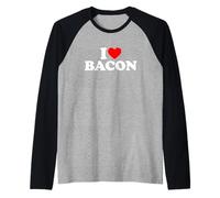 I Love Bacon, I Heart Bacon Camiseta Manga Raglan