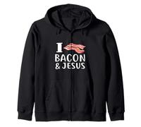 I Love Bacon & Jesus Camiseta para Christian Foodie Love Sudadera con Capucha