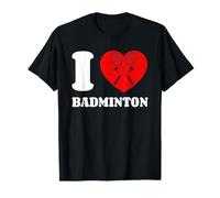 I Love Badminton Amantes Corazón Pasión Raquetas Birdies Camiseta