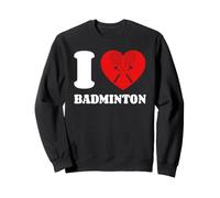 I Love Badminton Amantes Corazón Pasión Raquetas Birdies Sudadera