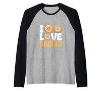 I Love Bagels Fun Foodie Expression Camiseta Manga Raglan