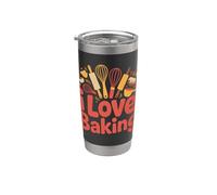 I Love Baking - Batidor de cocina Vaso térmico de acero inoxidable de doble pared